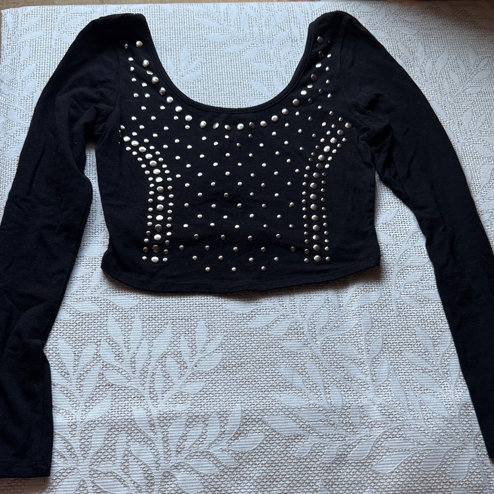 Bozzolo Black Studded Bodysuit